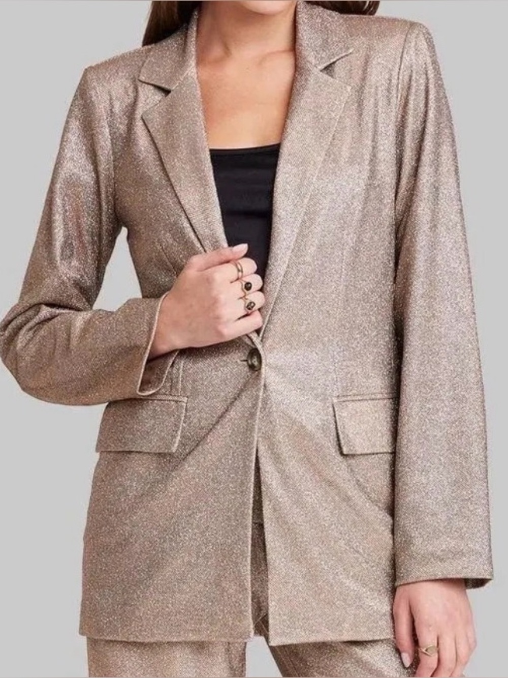 Wild Fable Gold Metallic Blazer NWT Size XXS